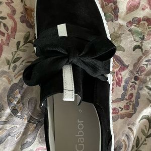 Black and white Gabor slip on sneakers. New never worn with box